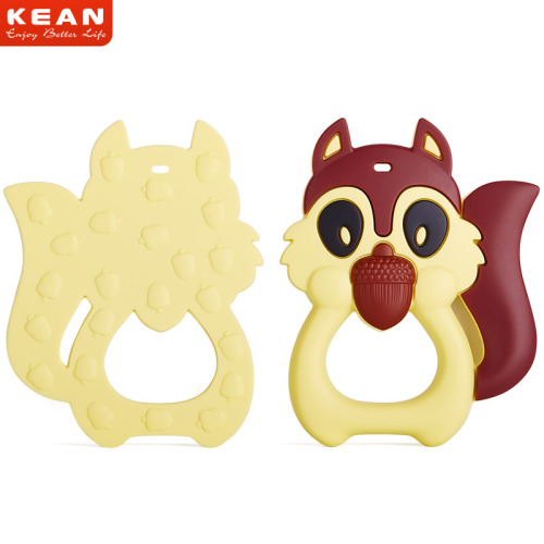 Alibaba Por Atacado Natal Presente Food Grade Dos Desenhos Animados Animais Silicone Borracha Teether