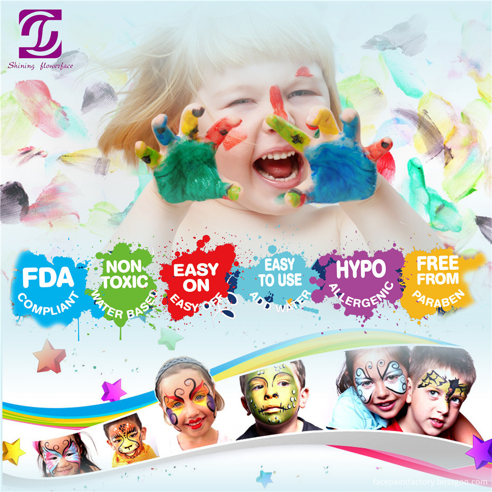 Hypoallergenic Water Based Face Paint Set, High Quality Hypoallergenic