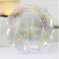 Pearl Luster Colored Flower Glass Charger Dishes Plates