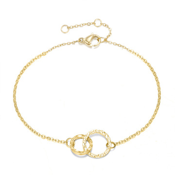 Korean Titanium Steel Double Ring Bracelet - Stainless Steel Jewelry