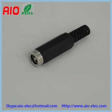 Mini Black Plastic Welding 5.5 x 2.1/2.5mm Female DC Power Jack with a plastic tail