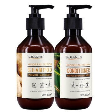 KOLANBIS China Wholesale Natural Ginger Scalp Care Anti-Hair Loss Shampoo and Conditioner Set