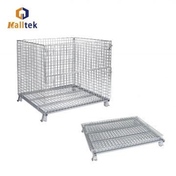 Folding Galvanized Steel Warehouse Storage Cage