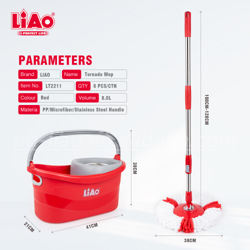 LiAo Spin Mop עם פיית ניקוז