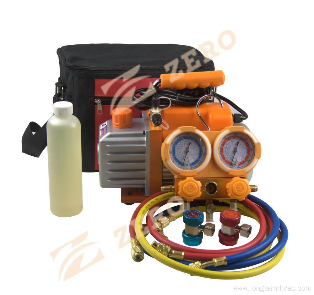 AC vacuum pump and manifold gauge Tool Kit