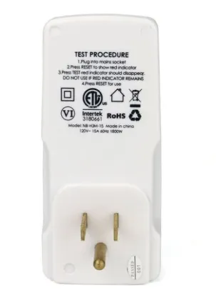 USA standard 16A Residual Current Device Earth Leakage Protection RCD plug socket
