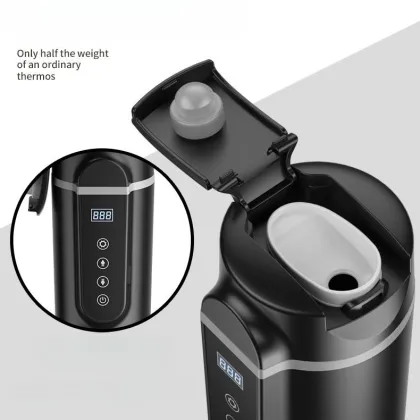 500ML Car Electric Kettle: Multifunctional Range Water Temperature Control Car Mounted Heating Cup