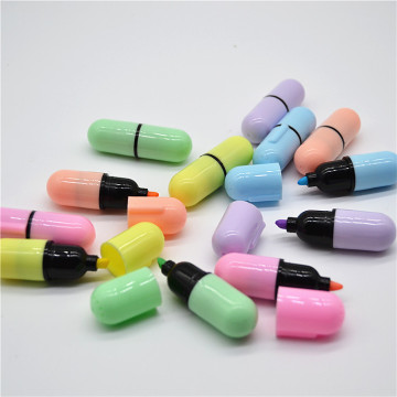 Custom Pastel Macaron Color Fluorescent Highlighter Markers with Chisel Fiber Tip