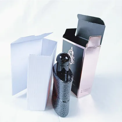 Rose Gold Paper Emboss Logo Perfume Box