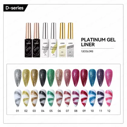 JTING 6-Color Platinum Nail Art Gel Liner Collection Set