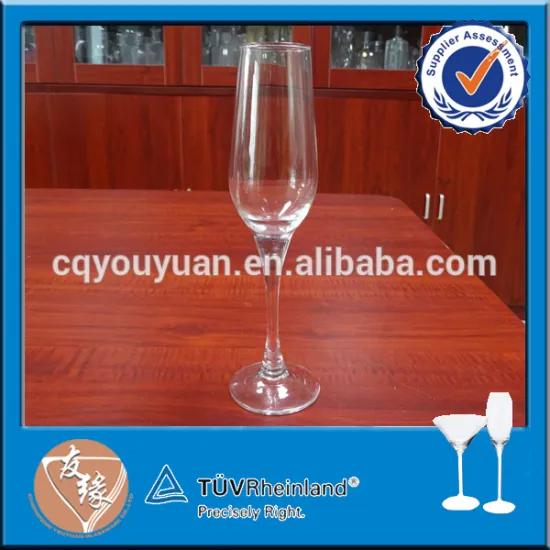 Pass test handblown burn-off rim 215ml 7.5oz flute champagne glasses custom