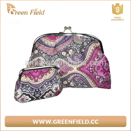 Fashionable coin purse polyester coin purse with kiss lock