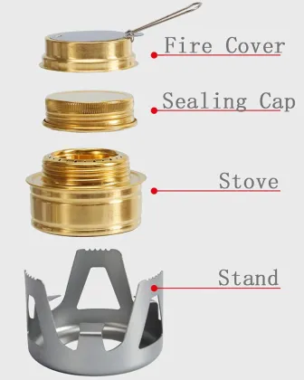 Ultralight Brass Alcohol Stove for Camping and Hiking