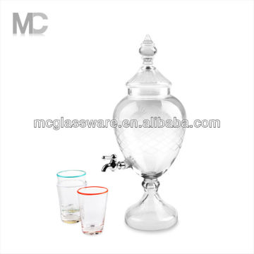 Handblown glass drink dispenser