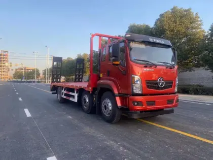 Flatbed truck 3 axles 6x2 excavator carrier