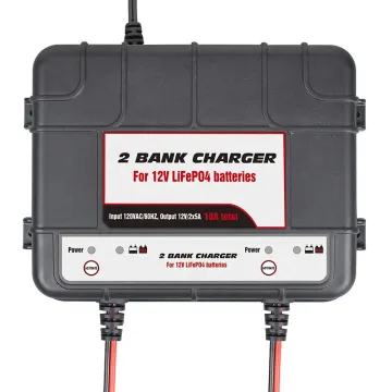 12V Waterproof Onboard Smart Marine Battery Charger 2-Bank 10A