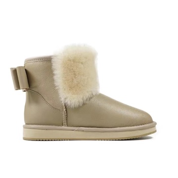 Colored Leather Winter Boots Fur Lined Cuff