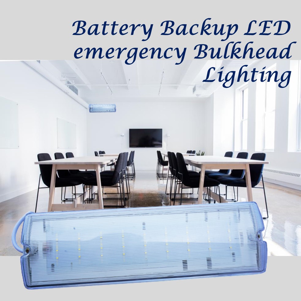 IP54 rectangular emergency bulkhead light for bathroom