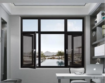 نافذة Casement المقاومة للصوت UPVC مع زجاج مزدوج وشبكة البعوض