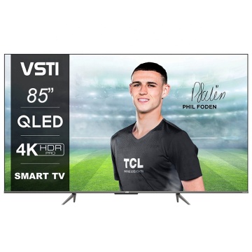 85 \ "Kelas S-Series 4K UHD HDR LED TV Pintar dengan Google Android Platform, USB, dan Wi-Fi Interface In Black Cabinet untuk kegunaan hotel