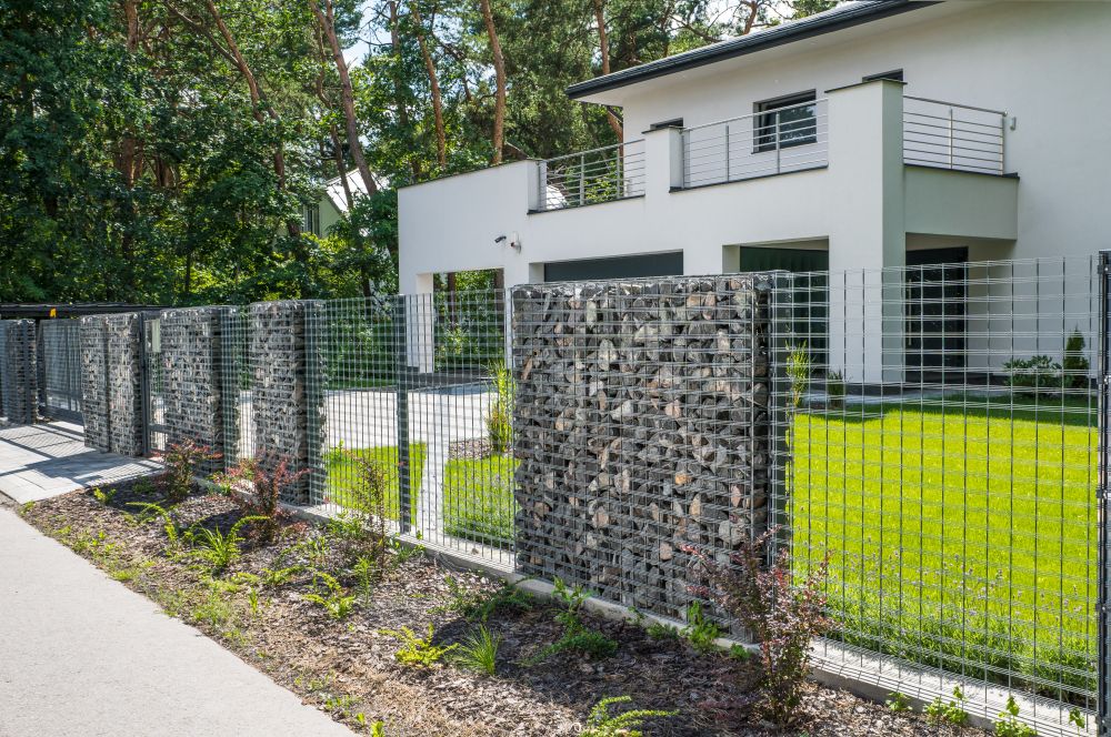 Soluções sustentáveis de parede de gabion para uso decorativo