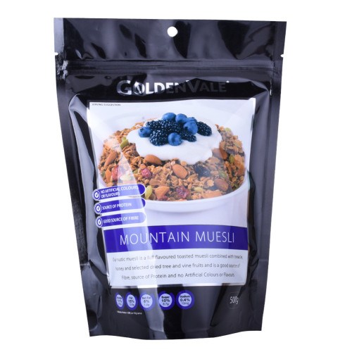 Kunststoff-Reißverschlussmaterialien Protein-Müsli-Packung