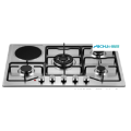 Cocina de gas eléctrica de acero inoxidable de 6 quemadores