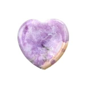 Lepidolite Handmade Craved 40MM Love Heart Thumb Worry Stone for Anxiety Stress Relief Meditation