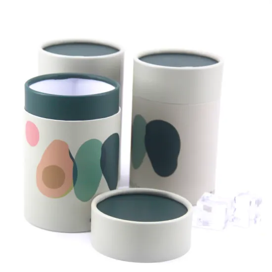 Round Containers Eco Friendly Paper Tube Cosmetic Packaging
