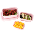 Caixas de almoço coloridas do armazenamento do alimento do silicone para a casa