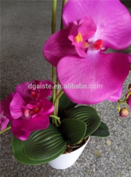 1ft to 2ft Height decorative home decor cheap artificial orchid white black blue purple potted plants fabric flowers ELH04 0602