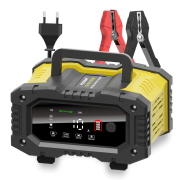 Portable Smart Car Battery Charger for 12V 20A / 24V 10A - Lawn Mower Lead Acid AGM Gel LiFePo4 Fast Repair & Trickle Chargers