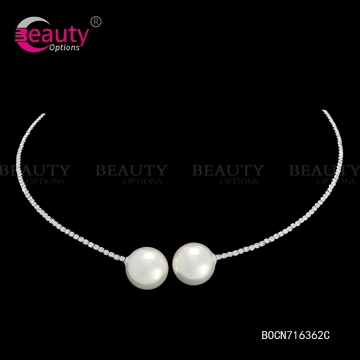 Fashion Choker Pearl Necklace Jewelry with Bead Pendant
