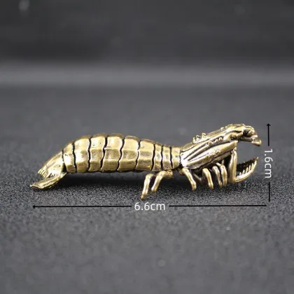 Retro Mantis Shrimp Figure - Pure Brass Solid Decoration