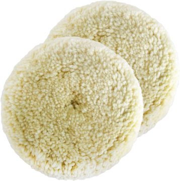 Vibratite 2pcs 6inch Natural Wool Hook & Loop Buffing Polishing Pads Kit