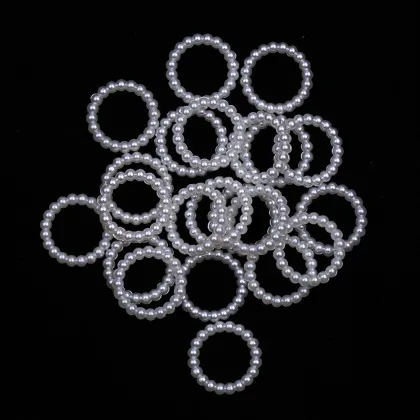 Shop for 6mm to 14mm White Circle Donut ABS Pearl Beads for Embellishments