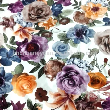 Haining chuangyuan High Quality Flower paper Design printed tricot Fabric