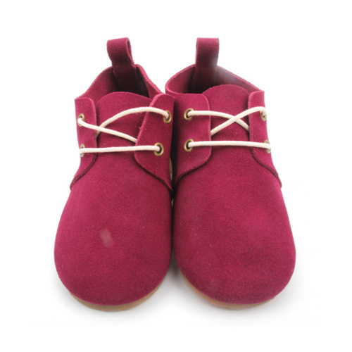 Zapatos Oxford de lujo con suela de goma de cuero real para niños