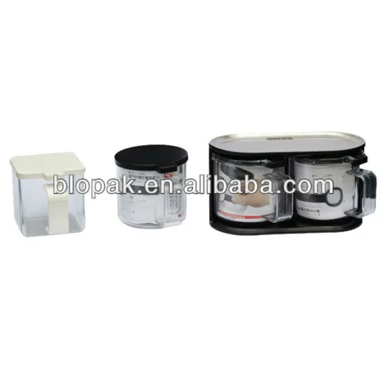 kitchenware plastic condiment/seasoning box with spoon