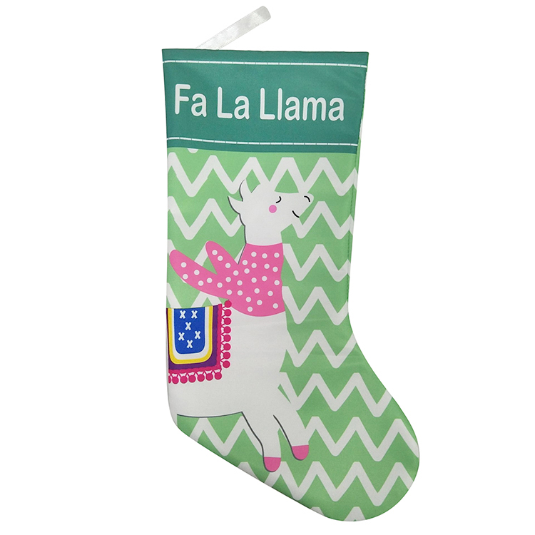 Christmas Stocking With Printed Llama Pattern