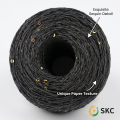 Oem/odm fio ecológico 90% papel 10% lantejoulas slub 150g 180m ouro preto tingido anti-pilling super macio chapéus sacos tricô diy