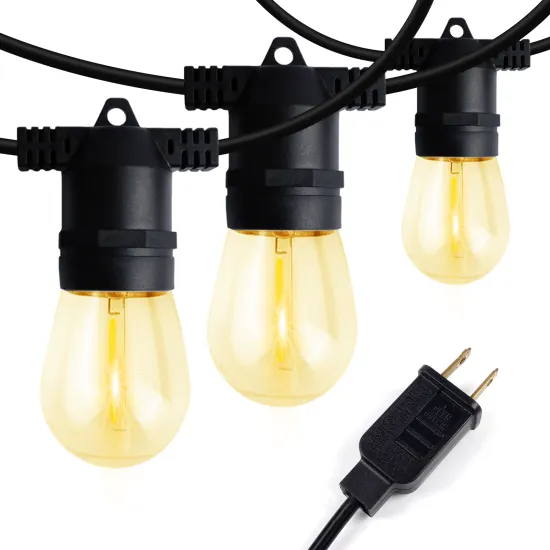 Factory Supply ETL Certified US Plug 48FT 15 Bulbs Outdoor Patio Garden Decorative LED Light String