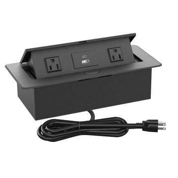 Pop Up Desktop Socket with 20W USB Charging and Multimedia Connections