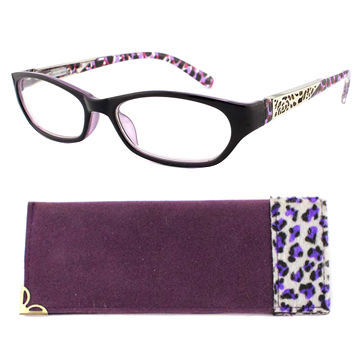 Hot sale plastic reading glasses with matching pouch