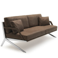 Metalen Frame Leren Kussen Fauteuil Sofa Set