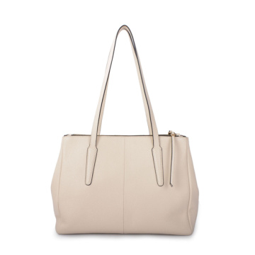 Dickes beige Leder große Handtasche Monogramm Tote