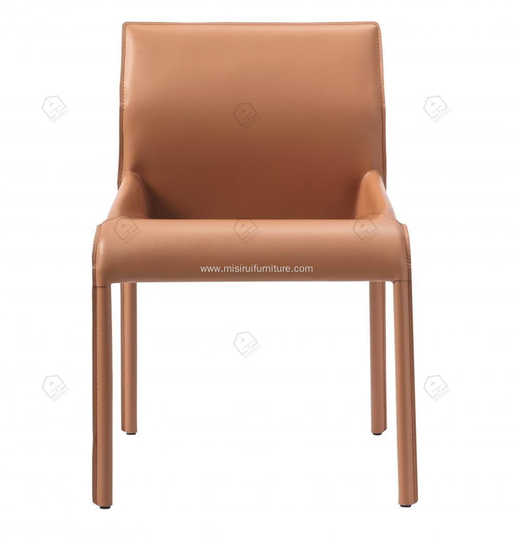 Italian minimalist saddle leather single chairs