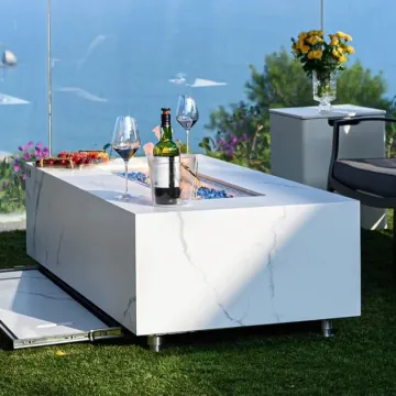 Fire Pit Rectangle Stainless Steel Ethanol Large Garden Outdoor Gas Fire Pit