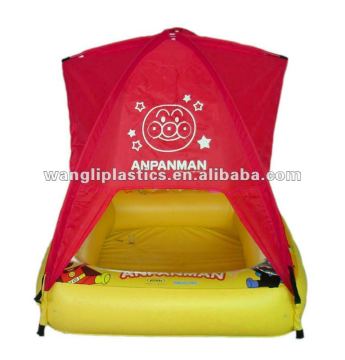 High Quality PVC Inflatable Plastic Square Printed Swimming Water Pool with Tent