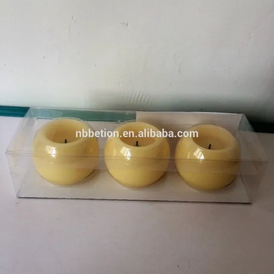 set of 3 led round real wax candles with black wick flameless flicking real wax candles ivory color rouind candle